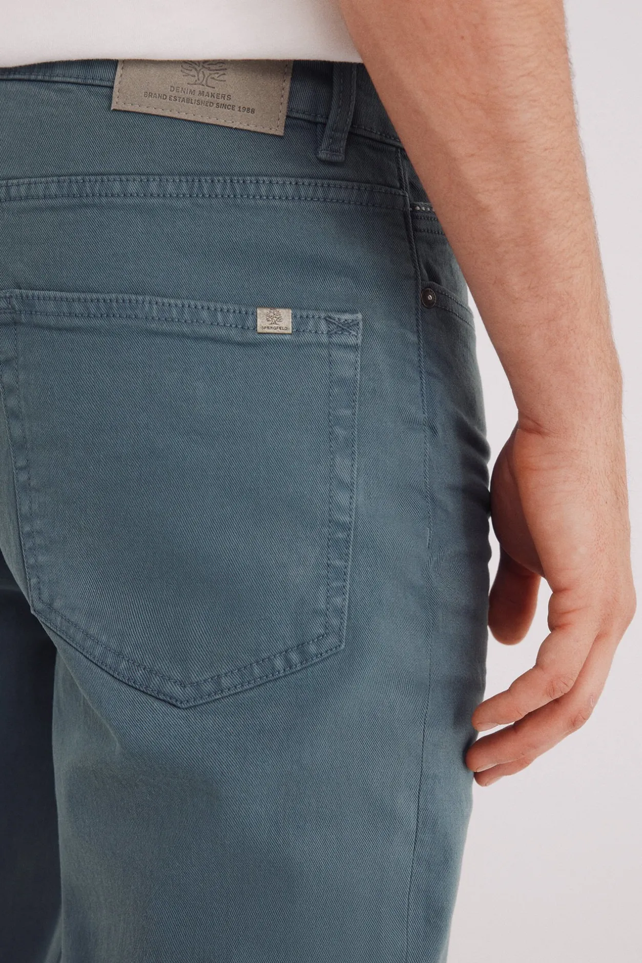 Springfield Pantalón 5 bolsillos color slim fit azul Hot