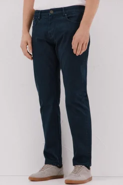 Cortefiel Pantalón 5 bolsillos color regular fit Azul marino Outlet