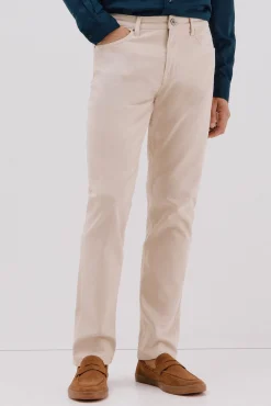 Cortefiel Pantalón 5 bolsillos color regular fit Beige Discount