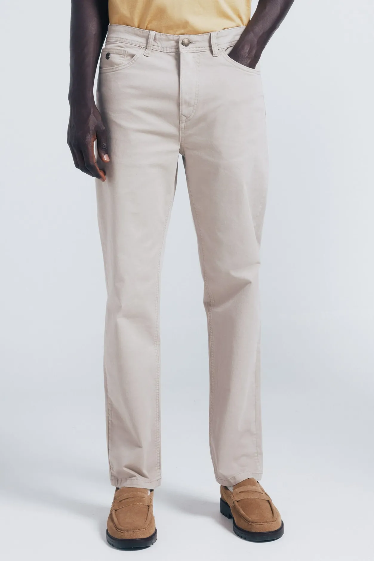 Springfield Pantalón 5 bolsillos color slim fit nude Sale
