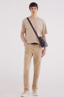 Springfield Pantalón 5 bolsillos color slim fit beige Online