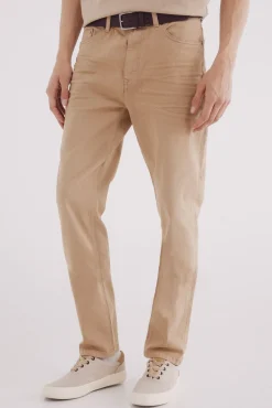 Springfield Pantalón 5 bolsillos color slim fit beige Online