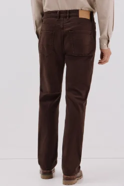 Cortefiel Pantalón 5 bolsillos color regular fit Marr&oacute;n oscuro Sale