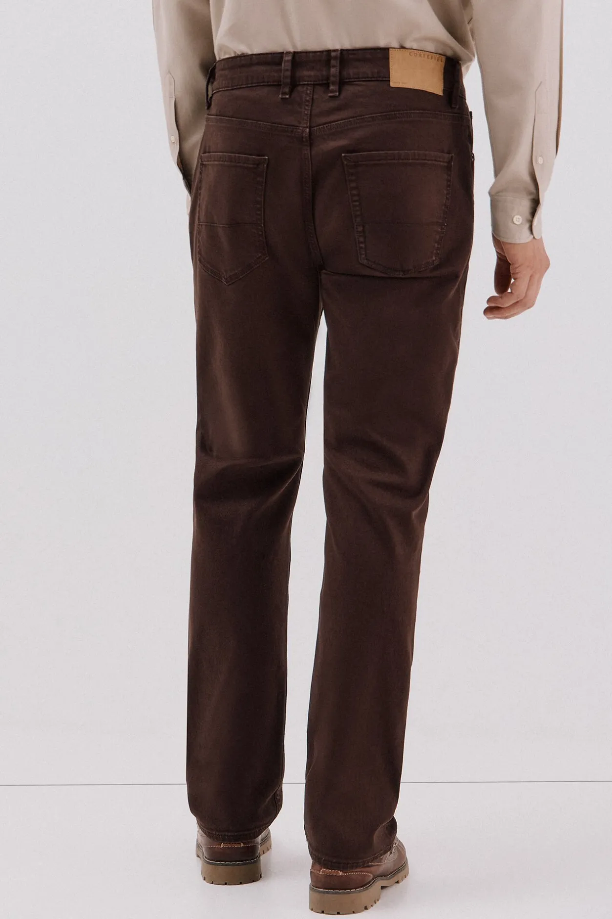 Cortefiel Pantalón 5 bolsillos color regular fit Marr&oacute;n oscuro Sale