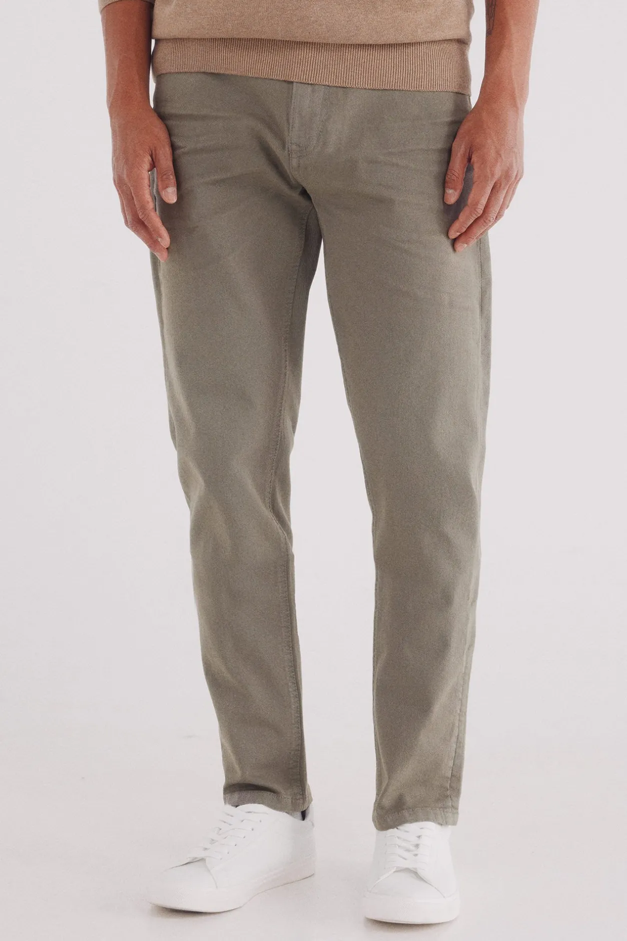 Springfield Pantalón 5 bolsillos color slim fit kaki Discount