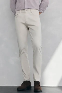 Pedro del Hierro Pantalón 5 bolsillos color slim fit Beige Online