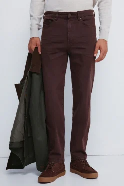 Springfield Pantalón 5 bolsillos color slim fit marr&oacute;n Discount