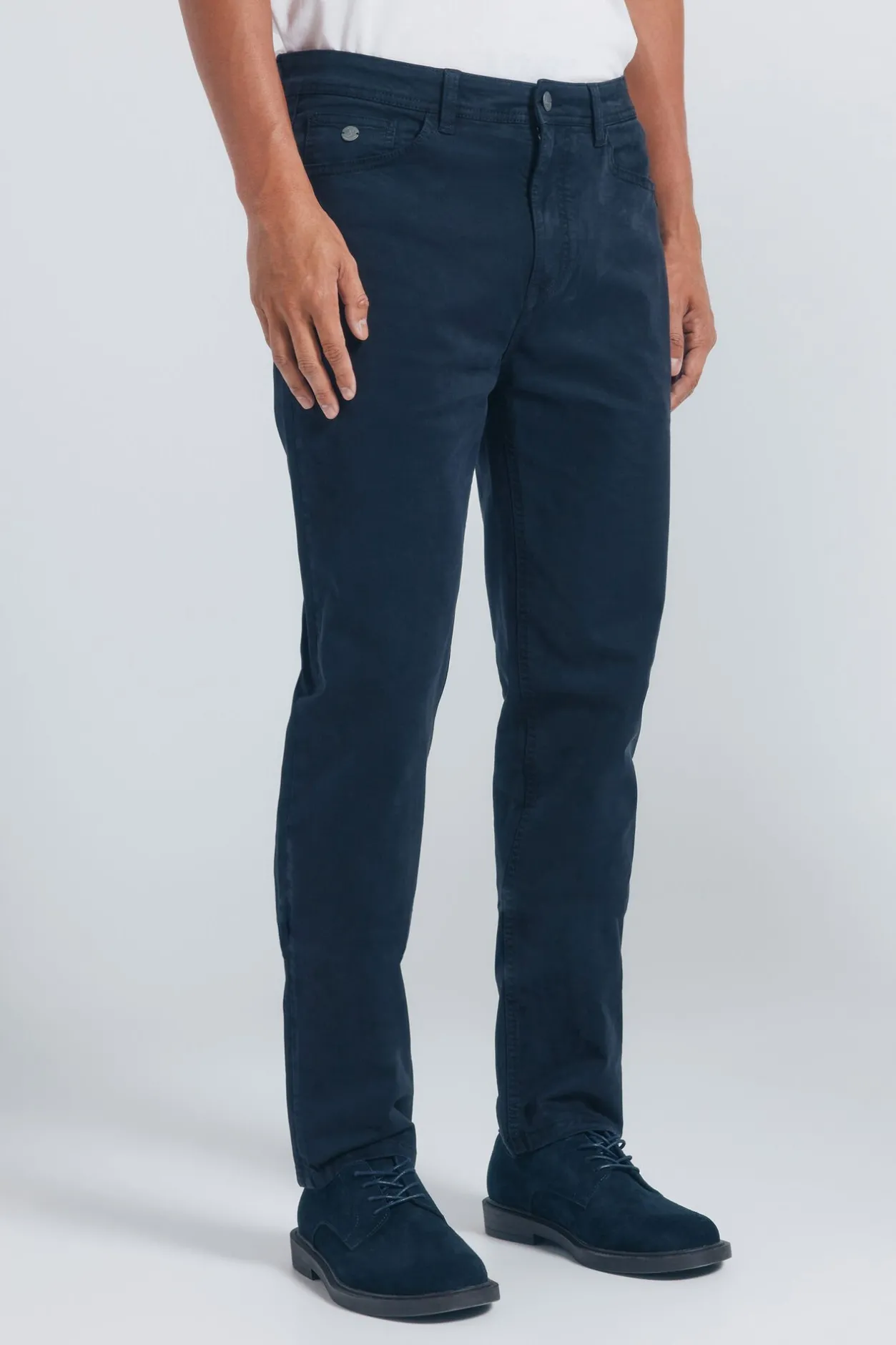 Springfield Pantalón 5 bolsillos color slim fit azul Sale