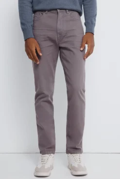 Springfield Pantalón 5 bolsillos color slim fit gris Clearance