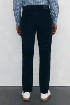 Pedro del Hierro Pantalón 5 bolsillos pana slim fit Azul Sale