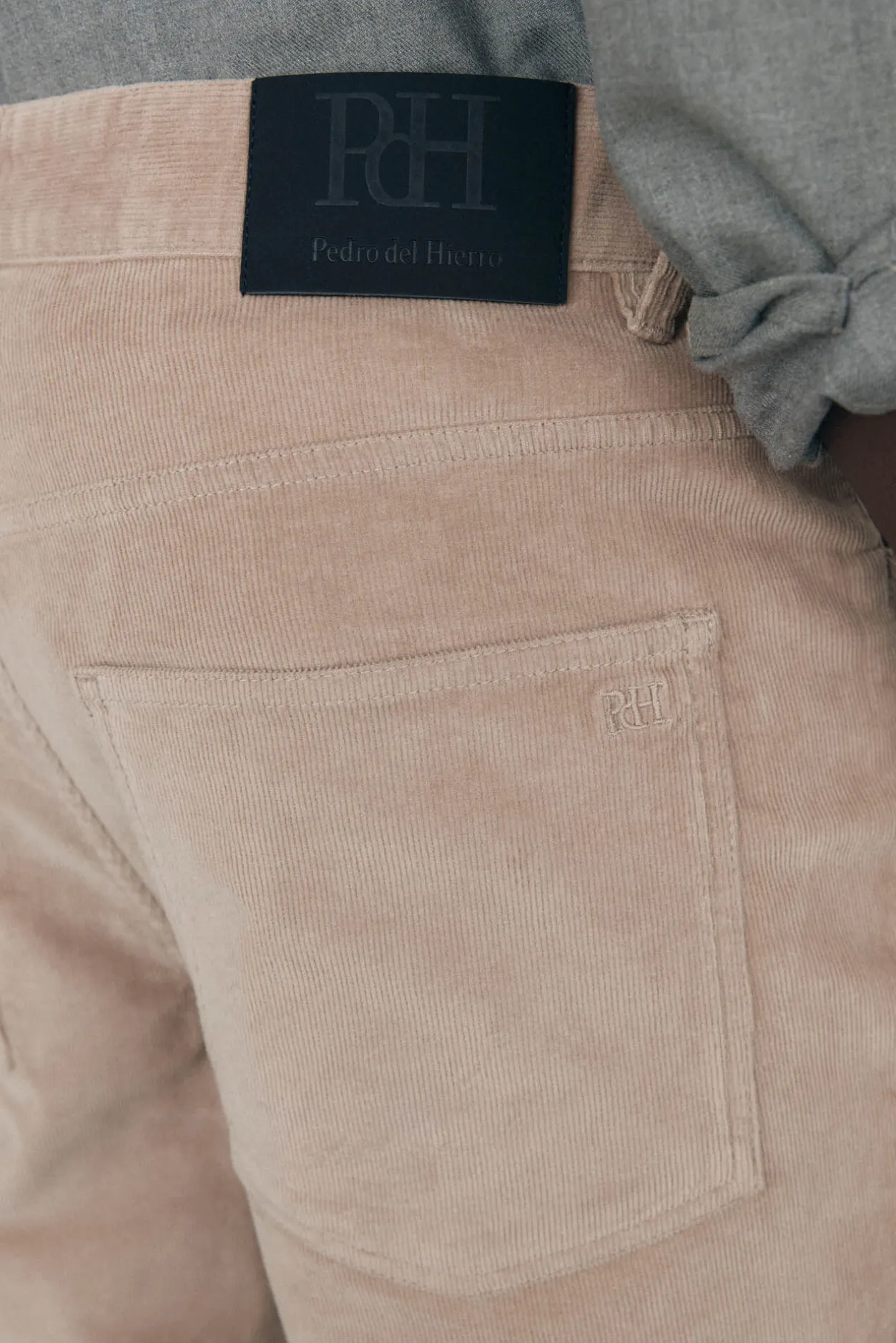 Pedro del Hierro Pantalón 5 bolsillos pana slim fit Beige New