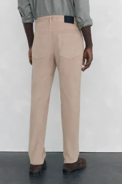 Pedro del Hierro Pantalón 5 bolsillos pana slim fit Beige New