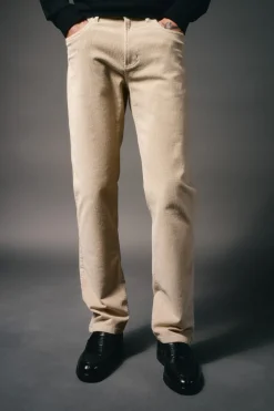 OOTO Pantalón 5 bolsillos slim fit pana Beige Online