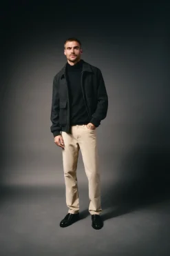 OOTO Pantalón 5 bolsillos slim fit pana Beige Online