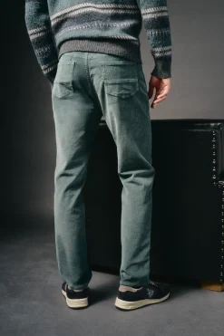 OOTO Pantalón 5 bolsillos slim fit pana Azul Sale