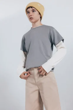 Springfield Kids Pantalón 5 bolsilos ancho niño beige