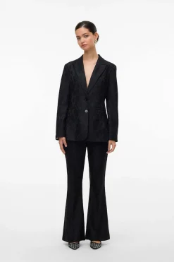 Vero Moda Pantalón acampanado efecto encaje Negro Outlet