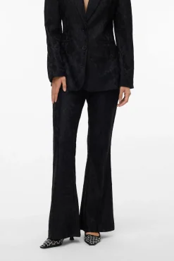 Vero Moda Pantalón acampanado efecto encaje Negro Outlet
