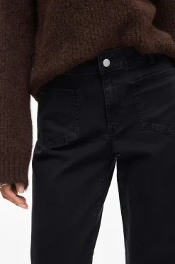 Vila Pantalón ancho con bolsillos delanteros Negro Outlet