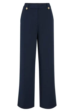 Vila Pantalón ancho con botones Azul marino