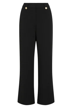 Vila Pantalón ancho con botones Negro Online