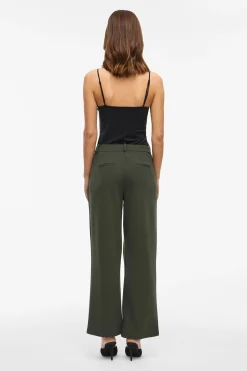 Vila Pantalón ancho con botones Kaki