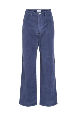 Vila Pantalón ancho de micropana Azul marino Discount