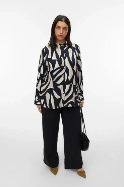 Vero Moda Curve Pantalón ancho talla grande Negro Outlet