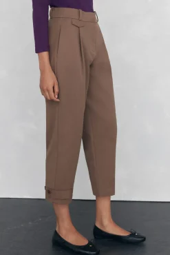 Pedro del Hierro Pantalón bajo ajustable Marr&oacute;n New