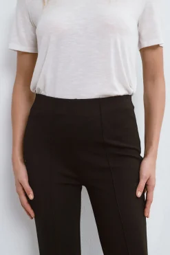 Vila Pantalón campana cintura alta elástica Negro Sale