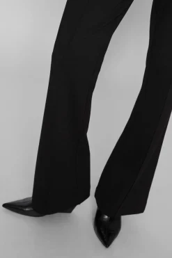 Vila Pantalón campana cintura alta elástica Negro Sale