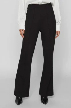 Vila Pantalón campana cintura alta elástica Negro Sale