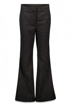 Slowlove Pantalón campana de strass Negro Outlet