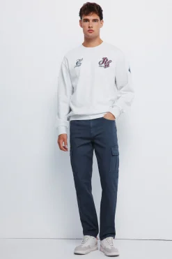 Springfield Pantalón cargo lavado slim fit azul Outlet