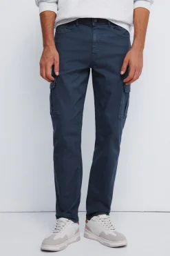 Springfield Pantalón cargo lavado slim fit azul Outlet