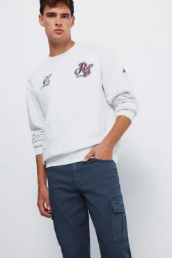 Springfield Pantalón cargo lavado slim fit azul Outlet