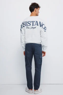 Springfield Pantalón cargo lavado slim fit azul Outlet