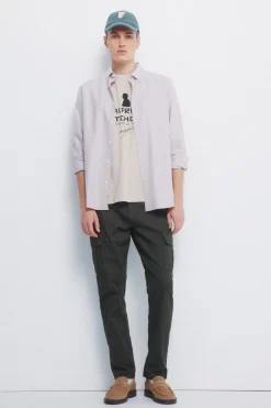 Springfield Pantalón cargo lavado slim fit kaki Hot