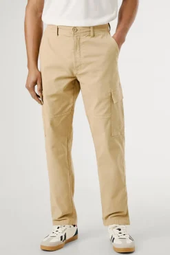 Pepe Jeans Pantalón cargo regular tejido ligero. beige Discount