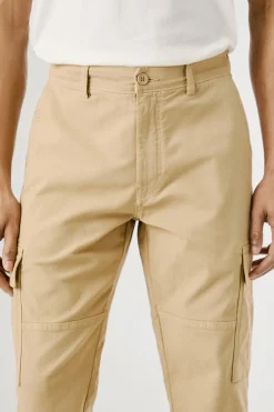 Pepe Jeans Pantalón cargo regular tejido ligero. beige Discount
