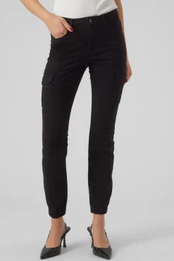Vero Moda Pantalón cargo tobillero Negro Sale