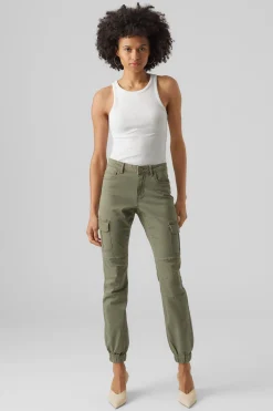 Vero Moda Pantalón cargo tobillero Verde Discount