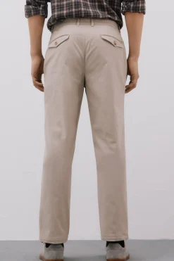 Cortefiel Pantalón chino confort regular fit Beige Outlet