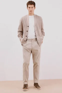 Cortefiel Pantalón chino confort tapered fit Beige Sale