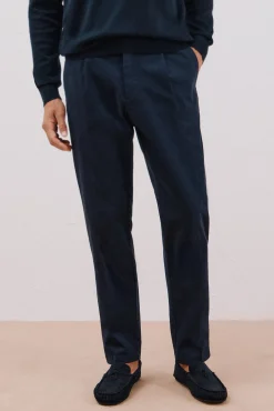 Cortefiel Pantalón chino confort tapered fit Azul marino Sale