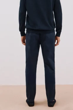 Cortefiel Pantalón chino confort tapered fit Azul marino Sale