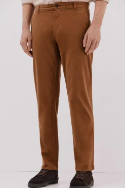 Cortefiel Pantalón chino lavado Marr&oacute;n Online