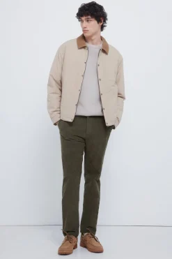 Springfield Pantalón chino micro pana slim fit kaki Online