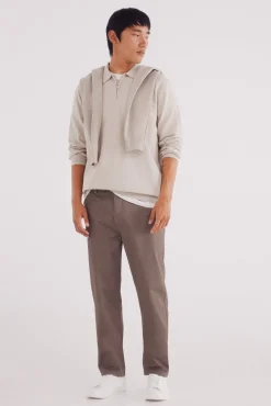 Springfield Pantalón chino microestampado slim fit nude Hot