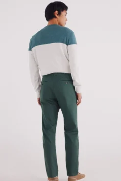 Springfield Pantalón chino microestampado slim fit verde Best